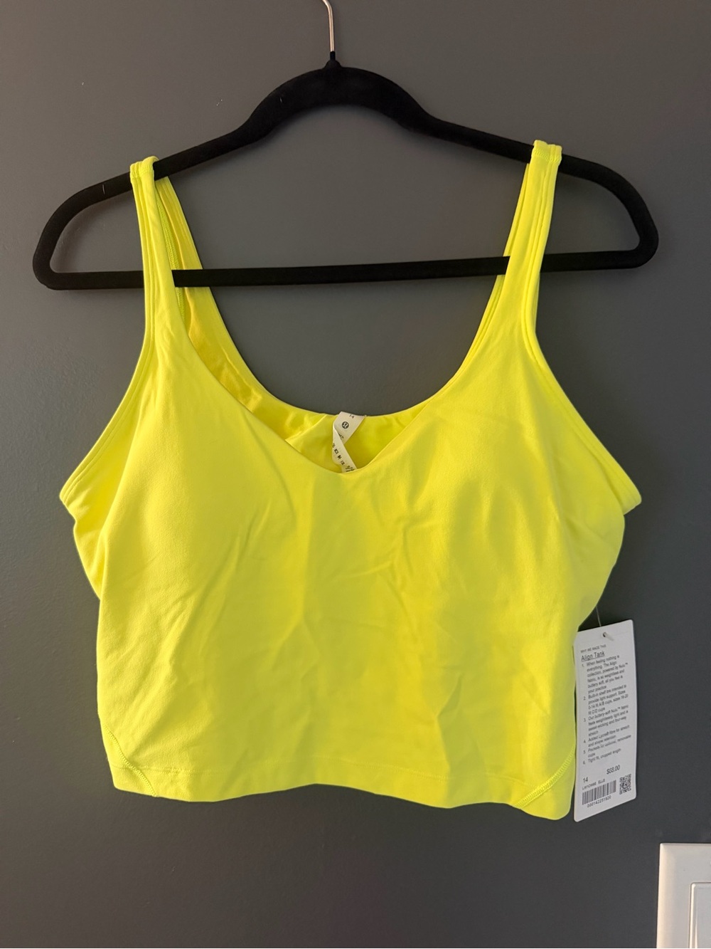 lululemon athletica Neon Yellow Scoop Neck Tank